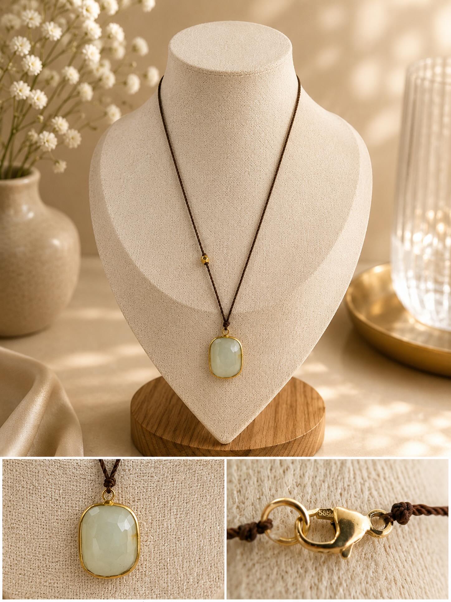 Pale Green Pendant Necklace
