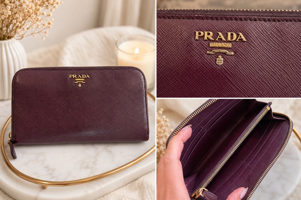 Burgundy Zip Wallet