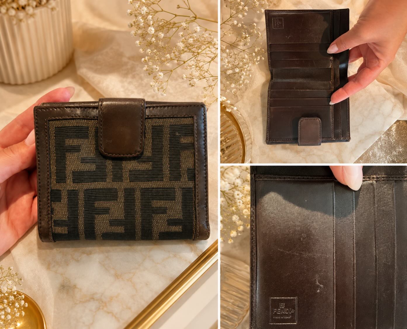 Brown Geometric Wallet